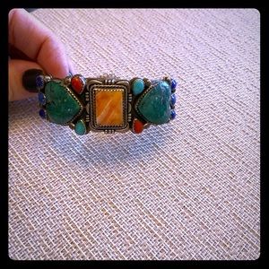 Turquoise and gem bracelet